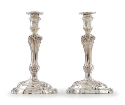 A Pair of French Candleholders, - Argenti