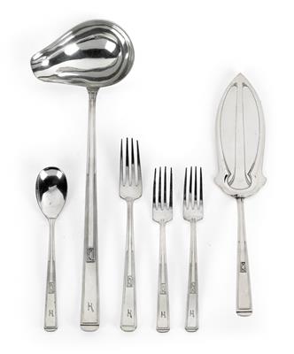 Joseph Maria Olbrich (Troppau 1867-1908 Düsseldorf), Six-piece cutlery set, - Secese a um?ní 20. století