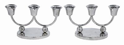 A pair of three-arm candleholders, - Secese a um?ní 20. století