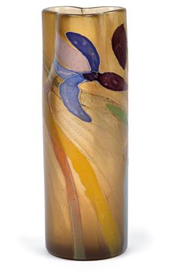 A marquetry vase decorated with iris, - Jugendstil and 20th Century Arts and Crafts