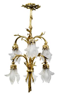 A six-light floral chandelier, - Secese a um?ní 20. století