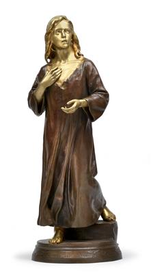 Francois-Raoul Larche(St. André-de-Cubzac 1860-1912 Paris), Der junge Jesus predigt im Tempel, - Jugendstil, Kunsthandwerk des 20. Jahrhunderts