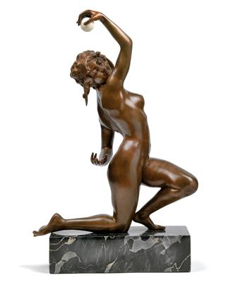 Affortunato Gory, A posing female nude with a ball, - Jugendstil and 20th Century Arts and Crafts