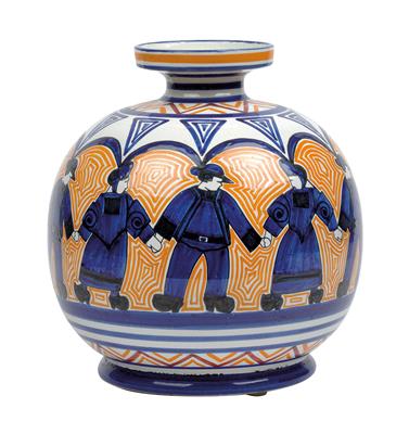 A vase decorated with a round of figures, - Jugendstil e arte applicata del XX secolo