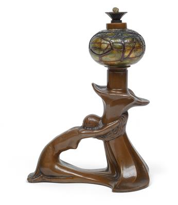B. Butzke, A figural candlestick with petroleum top, - Jugendstil e arte applicata del XX secolo