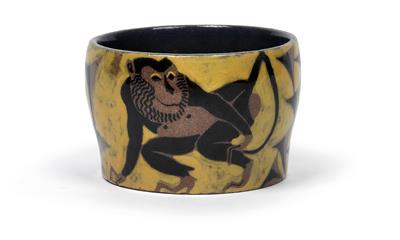 Eduard Klablena (1881-1933), A bowl with baboons, - Jugendstil e arte applicata del XX secolo