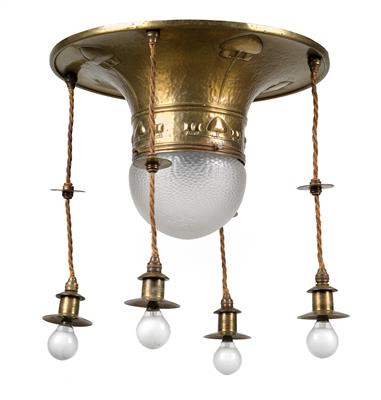 A five-arm ceiling lamp, - Jugendstil and 20th Century Arts and Crafts