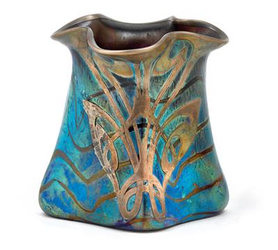 Vase mit galvanischer Silberauflage, - Jugendstil und Kunsthandwerk des 20. Jahrhunderts