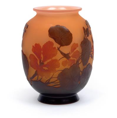 Vase mit Brunnenkresse, Gallé, - Jugendstil und angewandte Kunst des 20. Jahrhunderts