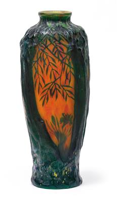 An etched and enameled glass vase by Daum, - Jugendstil and 20th Century Arts and Crafts