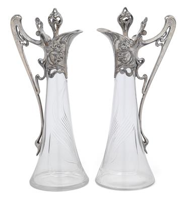 A pair of WMF liqueur carafes no. 518, - Jugendstil and 20th Century Arts and Crafts