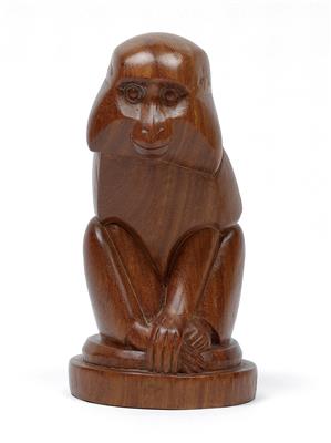 Edouard Marcel Sandoz (Basel 1881 - 1971 Lausanne), An ape sitting, - Jugendstil e arte applicata del XX secolo