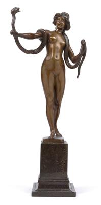 Gotthilf Jaeger (Köln 1871-1933 Berlin), Frauenakt mit Schlange, - Jugendstil und angewandte Kunst des 20. Jahrhunderts