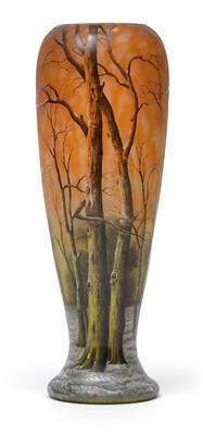 Vase mit Winterlandschaft, - Jugendstil und angewandte Kunst des 20. Jahrhunderts