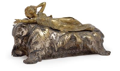 Carl Kauba (1865–1922), An erotic lady on a bearskin, - Secese a umění 20. století