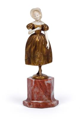 Ferdinand Preiss (1882-1943), A striding Biedermeier girl, - Secese a umění 20. století