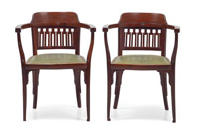 A pair of J. & J. Kohn armchairs no. 714, - Secese a umění 20. století