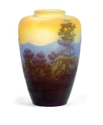 Vase mit Berglandschaft, - Jugendstil und angewandte Kunst des 20. Jahrhunderts