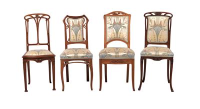 Four different chairs by Gauthier-Poinsignon, - Jugendstil e arte applicata del XX secolo
