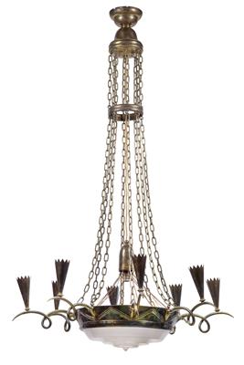 An eight-light Art Deco chandelier, - Secese a umění 20. století