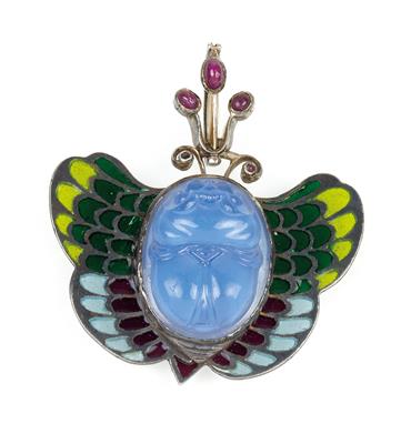 A butterfly-shaped pendant by Ludwig Politzer, - Jugendstil und angewandte Kunst des 20. Jahrhunderts