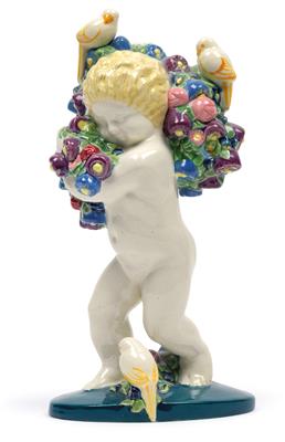 A springtime putto with birds and flowers, - Jugendstil and 20th Century Arts and Crafts