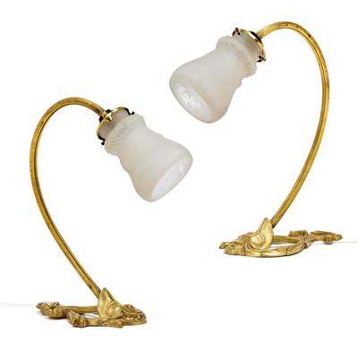 A pair of table lamps by Muller frères, - Jugendstil and 20th Century Arts and Crafts