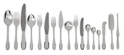 Georg Jensen, A 206-piece “Beaded” pattern cutlery set in a wooden box, - Jugendstil and 20th Century Arts and Crafts