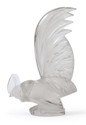 A “Coq Nain” moulded glass paperweight by René Lalique, - Jugendstil and 20th Century Arts and Crafts