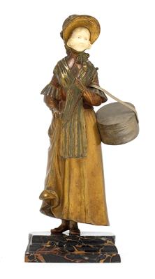 A Biedermeier girl with a hatbox, - Secese a umění 20. století