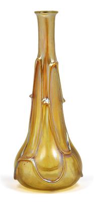A glass vase with long neck by Lötz Witwe, - Secese a umění 20. století