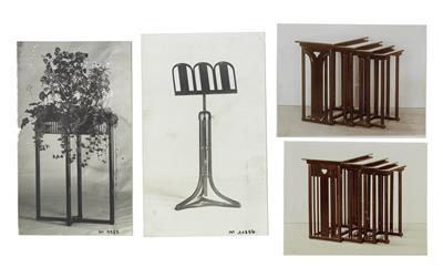 156 photographs of Thonet furniture, silver and Wiener Werkstätte objects as well as six furniture designs, - Jugendstil and 20th Century Arts and Crafts