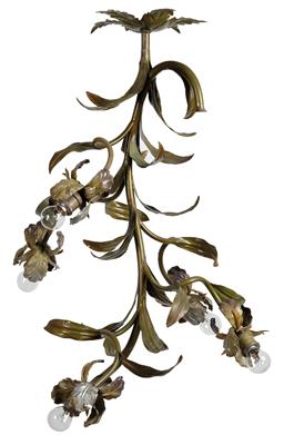 A French five-arm floral chandelier, - Secese a umění 20. století