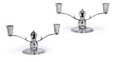 A pair of two-arm candelabra by Grann & Laglye, - Jugendstil and 20th Century Arts and Crafts