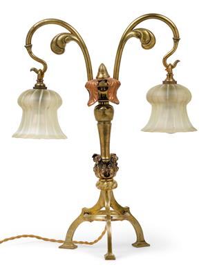 A two-light table lamp by W. A. S. Benson & Co, - Jugendstil and 20th Century Arts and Crafts