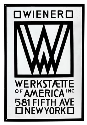 Firmenschild der Wiener Werkstätte of America INC, 581 Fifth Ave New York, spätere Ausführung - Jugendstil und Kunsthandwerk des 20. Jahrhunderts