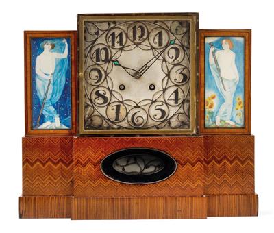 Otto Prutscher, table clock, designed in 1913 for the boudoir of Villa Rothberger in Baden, executed by the Wiener Werkstätte, - Secese a umění 20. století