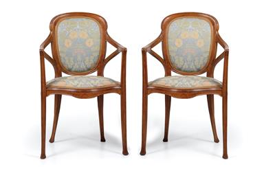 A pair of armchairs, - Jugendstil and 20th Century Arts and Crafts