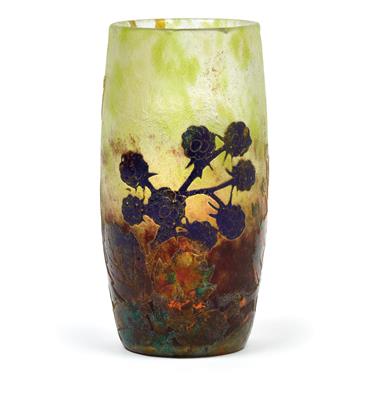 Vase mit Brombeeren, Daum, Nancy, um 1910/15 - Jugendstil und Kunsthandwerk des 20. Jahrhunderts