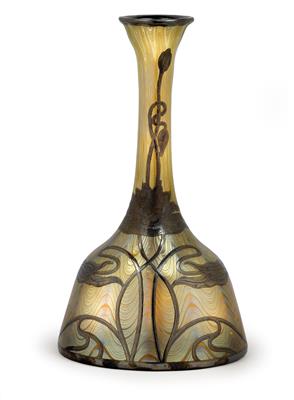Vase mit galvanoplastischem Seerosendekor, Johann Lötz Witwe, Klostermühle, für E. Bakalowits, Söhne, Wien, 1899/1900 - Jugendstil und Kunsthandwerk des 20. Jahrhunderts