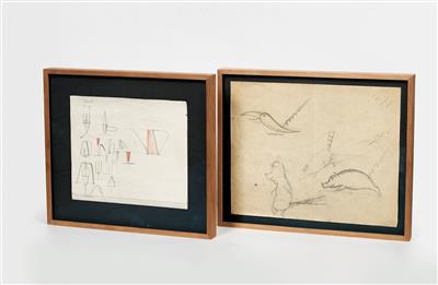 Two preparatory sketches by Werkstätten Hagenauer, Vienna, - Secese a umění 20. století