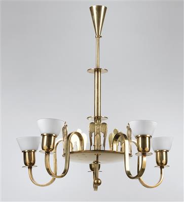 A five-arm chandelier with angels, Werkstätten Hagenauer, Vienna - Secese a umění 20. století