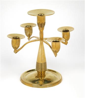 Bruno Paul, a five-arm candelabrum, designed in 1901, executed by Vereinigte Werkstätten für Kunst und Kunsthandwerk, Munich - Jugendstil e arte applicata del XX secolo