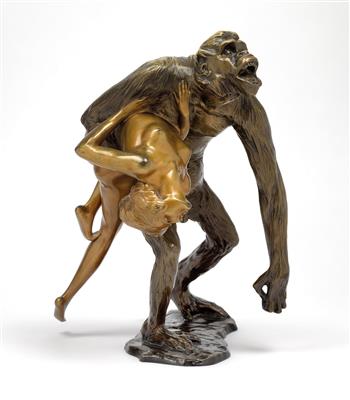 Bruno Zach, King Kong with unclothed female figure, designed c. 1933, executed by Argentor, Vienna - Secese a umění 20. století