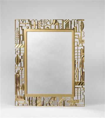 Karl Hagenauer, a large mirror with figural openwork frame, designed c. 1930, executed by Werkstätten Hagenauer, Vienna, by the mid-1970s - Jugendstil and 20th Century Arts and Crafts