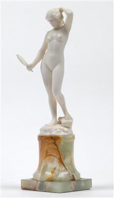 A standing female nude holding a mirror, c. 1920 - Jugendstil and 20th Century Arts and Crafts