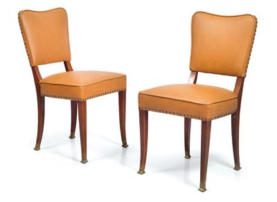 Two dining room chairs, designed by Friedrich Otto Schmidt, Vienna, after a draft variant by Adolf Loos, c. 1900 - Secese a umění 20. století