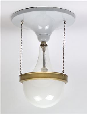 Deckenlampe, Adolf Loos zugeschrieben, Entwurf: vor 1920, Ausführung: wohl Vereinigte Emailwerke, Lampen- und Metallwarenfabriken - Jugendstil u. angewandte Kunst d. 20. Jahrhunderts