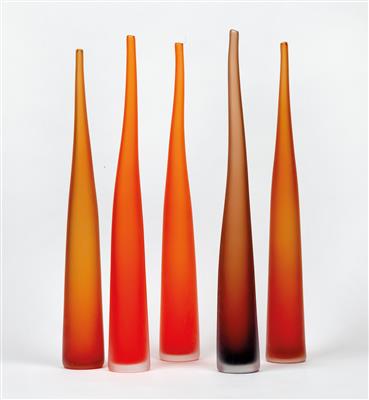 Laura de Santillana (born in 1955), five vases “Bambu”, Arcade, Murano, Venice 1998 - Jugendstil e arte applicata del XX secolo