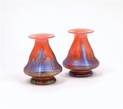 A pair of vases, Johann Lötz Witwe, Klostermühle, 1900 - Jugendstil and 20th Century Arts and Crafts